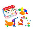 Rainbow Pebbles ストーン風積み木セット|3歳以上の子どもや高齢者に|知育おもちゃ|脳トレ・手指トレーニングに活躍|20枚のパターンカード付き|6...