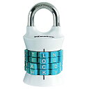 Master Lock (マスターロック) 南京錠 ダイヤル 暗証番号設定 本体幅38mm 吊高内径24mm 防犯 1535JADWDTEAL ターコイズブルー