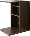 宮武製作所 ソファサイドテーブル Porte 幅30×奥行き40×高さ55cm ブラウン/ブラック 2口コンセント・キャスター付き ST-550