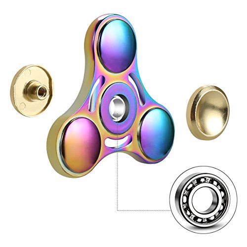Lumturi ハンドスピナー 指スピナー Hand spinner ストレス解消 集中力を高める 高速回転 子供大人に適用 (S1虹色)