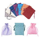 PandaHall 巾着袋 ラッピング袋 10枚入り 9x7cm 紐付き 和風収納袋 コットン袋 麻布袋 無地 ギフトバッグ ジュエリーポーチ 収納バッグ ラッ...