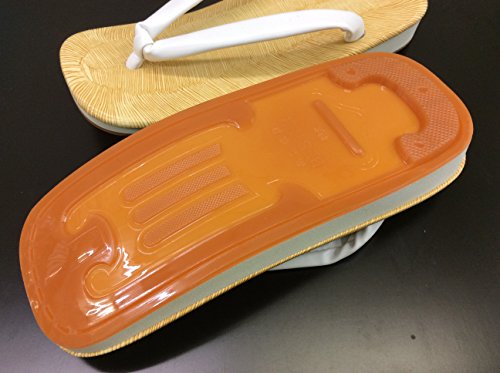 [雪駄] スポンジ・アメ底・畳風台 白鼻緒 日本製 (LL)