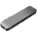LogiLink Type-C アルミボディ多機能ハブ USB3.0/SD/Micro SD/Thunderbolt3/4K HDMI Macbook Pro13/15インチ用 100W PD対応(シルバー)
