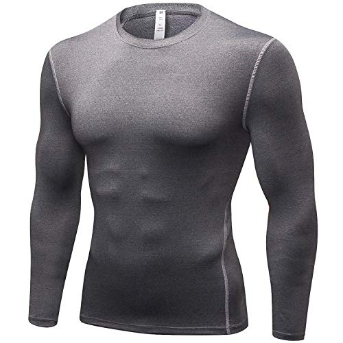 [Nesseo] コンプレッション ウェア メンズ トップス アンダー シャツ パワーストレッチ 長袖 スポーツ 吸汗速乾 UVカット gr XL 1019(4)