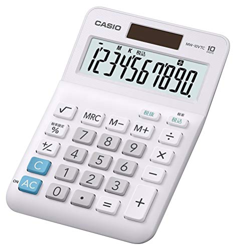 カシオ スタンダード電卓 ミニジャストタイプ 10桁 MW-10VTC-N