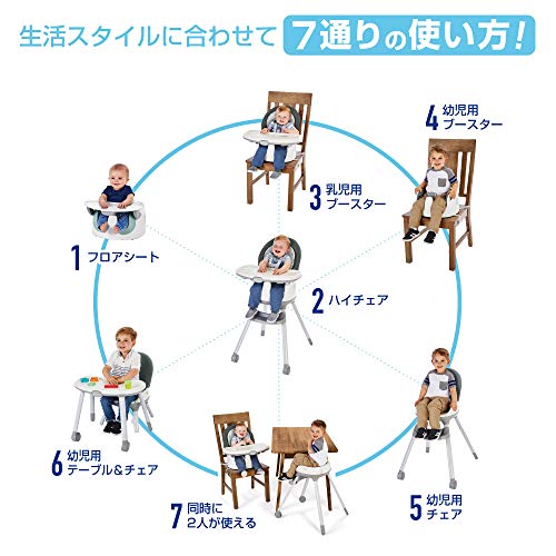 GRACO (グレコ) ハイチェア フロアツーテーブル 首すわり~7歳頃まで 7通りの使い方 ベビーチェア ローチェア (オスカー GR) 2090856