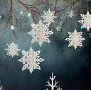 クリスマス 飾り スノー 飾り付け 飾りセット テコレーション 雪の結晶 クリスマスオーナメント 新年 Christmas snowflake かわいい 冬 お店 パーティー イベント 装飾 雪花飾り (ホワイト)