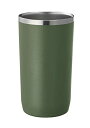 ゴーウェル Zalatto タンブラー 真空断熱 ステンレス サーモ 保冷 保温 二重構造 大 450ml カーキ (メンズ ライク おしゃれ マット シリーズ...