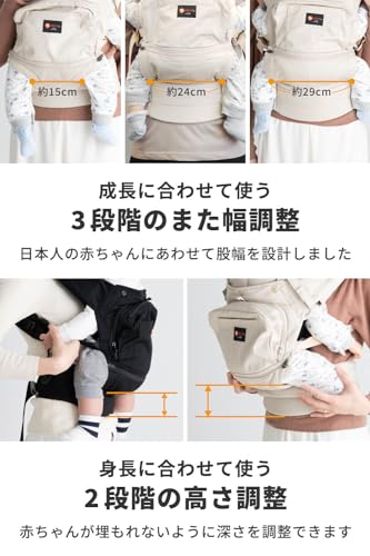 napnap（ナップナップ） 新生児から使える 抱っこ紐 おんぶ紐 だっこひも 抱っこ おんぶ 暑さ対策 メッシュ切り替え また幅調整 ベビーキャリー Vision（ヴィジョン） ビジョン ブラック