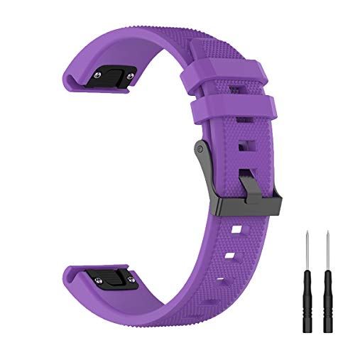 ガーミン用 Forerunner 965 / Approach S62 / Fenix 7 / Forerunner 955 / Instinct 2 / ForeAthlete 945用 バンド QuickFit 交換バンド ストラップ 10色可選 シリコン製 柔らかい スポーツ 交換用ベルト 耐衝撃 防汗（パ