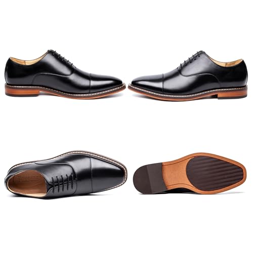 [フォクスセンス] 革靴 メンズ ビジネスシューズ ドレスシューズ ストレートチップ 高級紳士靴 本革 内羽根 軽量・防水 高級レザー フォーマル ブラック 28.0cm C9010-01