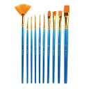 U/B アクリル絵の具 筆 YIHUALE 多用途 面相筆 ナイロン絵筆 ペイントブラシ 水彩画プラモデル 塗装十本セット 日本画 ブルー