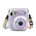 HIYQIN チェキmini11 専用ケース、FUJIFILM instax mini11ケース クリアケース 透明 可愛いカメラバッグ ショルダーストラップ付...