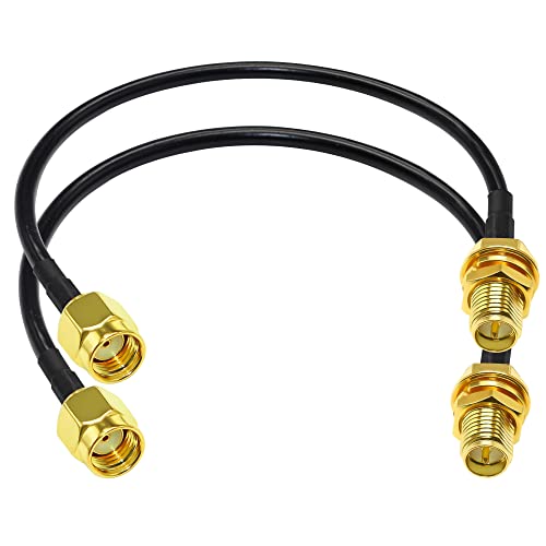 RPSMA ケーブル RG58 TUOLNK 逆極性 SMAメス-オス 延長 ケーブル SMA ケーブル RF 無線 用 50オーム WiFi アンテナ GPS 低損失 アンテナ 同軸 ケーブル (0.98FT-2本)