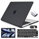 CISSOOK MacBook Air 13.6 インチ 2025 2024 2022 つや消しブラック おしゃれ 新型 A3240 A3113 A2681 チップ 対応 13.6 macbook air m2 m3 m4 カバー 黒 ケース マックブック JISキーボードカバー付き(5in1)