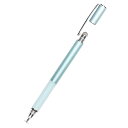 オウルテック 2WAY タッチペン 替え芯 各1個付き ディスク型/導電繊維 クリップ付きキャップ パウダーブルー OWL-TPSE10-BL