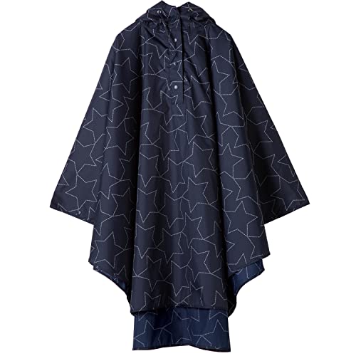 [ワールドパーティー] レインポンチョ ドットスター ネイビー レディース レインコート リュックを背負ったままでもOK アウターの上から羽織れる アウトドア レジャー フェス おしゃれ 可