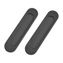 MOROBOR の自己棒の楕円形の引き、2pcs 無光沢の黒のアルミ合金のフラッシュ引きは引き戸の窓のキャビネット/15cm のための打つこと自由なハンドルを滑らせる