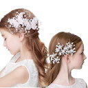 HappyHome 子供 ヘアアクセサリー セット 髪飾り フェイクパール 結婚式 入学式 卒業式 写真撮影 ヘッドドレス (Bセット)
