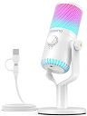 MAONO USB コンデンサーマイク ゲーミングマイク PC マイク 専用ソフトウェア RGBライティング ヘッドホン出力端子あり 単一指向性 プラグ&プレイ YouTube Skype ゲーム実況 ライブ配信 在宅勤務 W