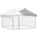 vidaXL ペットサークル 犬 サークル ペットフェンス 屋外用 大型犬用 犬小屋 室外用 屋根付き 200x200x150cm
