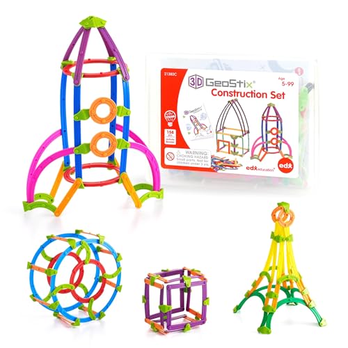 edxeducation GeoStix 3Dコンストラクションセット | 知育玩具 | STEM/STEAM学習用 | 数学的思考 | 創造力を育む | 5歳以上向け | 接続スティックと3Dコネクターポッド |ガイドブック付き | 収納ボックス edxeducation GeoStix 3Dコンストラクションセット | 知育玩具 | STEM/STEAM学習用 | 数学的思考 | 創造力を育む | 5歳以上向け | 接続スティックと3Dコネクターポッド |ガイドブック付き | 収納ボックス