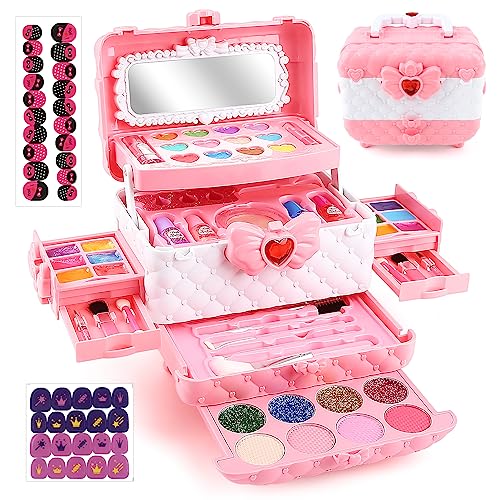 コスメセット おもちゃ 女の子 メイクセット お化粧セット 女の子 メイクセット 女の子 ドレッサー 子供 メイクアップケース付き 子供 なりきり ごっこ遊び 6 7 8 9 10 11 12 13 歳女の子誕生日