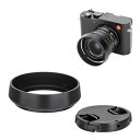 JJC メタル ねじ込む式 レンズフード ライカ Leica Q3 Q3 43 Q2 Q用 Leica Q用 レンズフード互換 レンズキャップ付き ブラック(純...