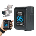 Vマウントバッテリー, Moman Power 95 ミニ Vマウントバッテリー 95Wh 6450mAh 14.8V 出力168W(Max) D-TAP/USB-A対応/BP出力 ソニー カメラ BMPCC 4k/6K モニター ビデオライトに適用, Vマウント-Dtap-ミニ-USB-A-バッ