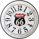 秋月貿易 アンティークメタルクロック ROUTE 66 φ40×D2cm MC22002