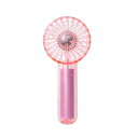 Life on Products ミニクリアファン LEDライト付 ピンク ハンディファン ハンズフリーファン 小型扇風機 携帯扇風機 手持ち扇風機 ギフト プ...