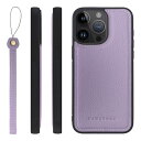 HANATORA iPhone15ProMax ケース 本革 耐衝撃 バンパー型 スマホケース スマホ ストラップ 付き シュリンクレザー ギフト パープル SPGGZ-15ProMax-Purple