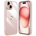 NIMASO ケース iPhone15 用 クリア カバー 背面 強化ガラス バンパー 耐衝撃 黄ばみ防止 ワイヤレス充電対応 米軍MIL規格取得 TPU 6.1インチ アイフォン15 ケース ピンクフレーム NSC24F1322