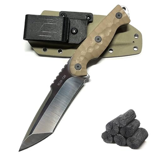 Irai Utakiアウトドア シースナイフ【探索】フルタング構造 V金10号 肉厚5~8mm ブッシュクラフト サバイバルナイフ バトニング キャンプ カイデックスシース付