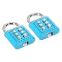 PATIKIL 6桁 ボタン組み合わせ南京錠 2個セット3ポジションロック機構プッシュボタンセキュリティデジタルロック ジムスポーツロッカーキャビネットツールボ...