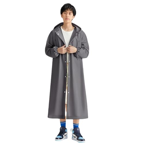 [LJZM] レインコートレディース メンズ 軽量 自転車 レインポンチョ 男女兼用 レインウェア 雨具 梅雨対策 防水 防? 携帯便利 フリーサイズ (グレー)