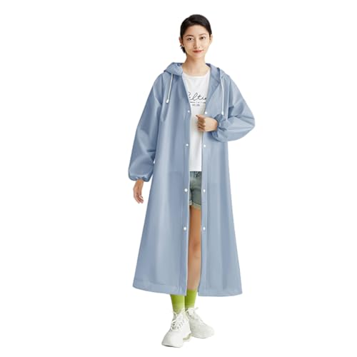 [LJZM] レインコートレディース メンズ 軽量 自転車 レインポンチョ 男女兼用 レインウェア 雨具 梅雨対策 防水 防? 携帯便利 フリーサイズ (ブルー)