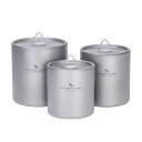Boundless Voyage チタン ダブルウォール マグカップ 200/300/450ml 蓋付き コップ 軽量 頑丈 登山 スタッキングマグ セット ア...