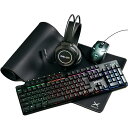 DELUX 光るゲーミングデバイス4点セット ブラック 日本語配列 109キー 7.1チャンネル 立体音響 DPI4段階調節可能 USB有線 RGBバックライト...