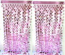 2個セット CYBERNOVA タッセルカーテン キラキラ 背景 ハートの形 明るい光沢 誕生日 クリスマス 飾り付け,100 x 200cmの結婚式の誕生日の記念日の卒業党装飾のためのホイルの房のカーテンの背
