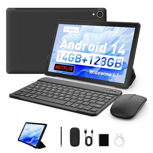 楽天HappyLifeAcademia[Laowei] タブレット 10インチ Android 14 アンドロイド 2025最新 高性能 8コアCPU IPS 1280*800ディスプレイ 14GB+128GB+1TB拡張 5MP/8MPカメラ Widevine L1+BT5.0+GMS認証+5000mAh 超高性價比 付属品豊富（キーボード