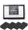 【サンサンスポンジ】スポンジ 4個セット キッチンスポンジ 食器洗い お風呂 レンジ周り 用途いろいろ 驚きの水切れ&泡立ち 丈夫で長持ち 台所用品 キッチン用品 ブラック