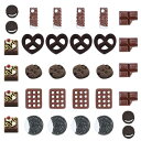 SUNNYCLUE 32個8種 レジンカボション 樹脂製 カボション スイーツ チャーム チョコレート ケーキー パーツ チョコ キャンディ デコパーツ クーキ...
