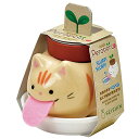 聖新陶芸 通年 家庭菜園 簡単 栽培キット ゆったり育てる ミント ハーブ 栽培セット ( 自由研究 / 食育 ) 鉢約7×8cm ぺロポンキャッツ 茶トラ 母...