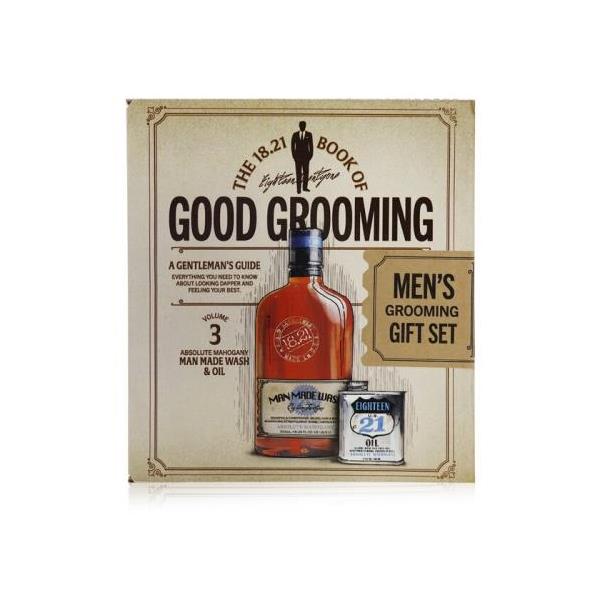 []18.21 man made book of good grooming gift set volume 3: absolute mahogany (wash 532ml + oil 60ml ) 2pcs[yVCO]