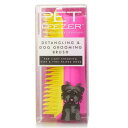 送料無料 タングルティーザー detangling dog grooming brush (for light shedding wiry fine haired dogs) - pink / yellow 1pcs 楽天海外直送