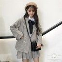 卒業式 スーツ 女の子 小学生 2点セット 入学式スーツ JK制服 ジャケット プリーツスカート フォーマルスーツ 子供スーツ ガールズ 成人式 高校生 チェック柄 通学 長袖 面接 卒業式服 お受験 発表会S M