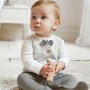 ベビースーツ ロンパース フォーマルスーツ 男児 新生児 フォーマルロンパース 蝶ネクタイ付き ベビー服 グレー 長袖 結婚式 七五三 キッズスーツ 子供スーツ59/40 66/44 73/48 80/52 90/56(4)