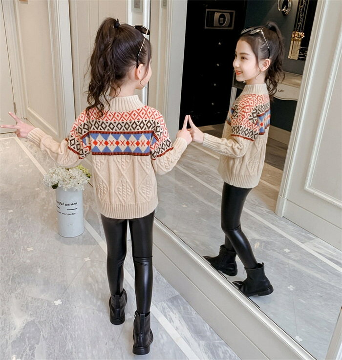 ニットセーター 子供服 セーター キッズ 女の子 韓国風 長袖 上着 トップス ニット...