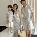リンクコーデ 親子 セット 親子服 親子ペアルック 夏家族 お揃い 親子お揃い 親子ペア 親子コーデ 男の子 女の子 メンズ レディース ストライプ柄 半袖シャ...
